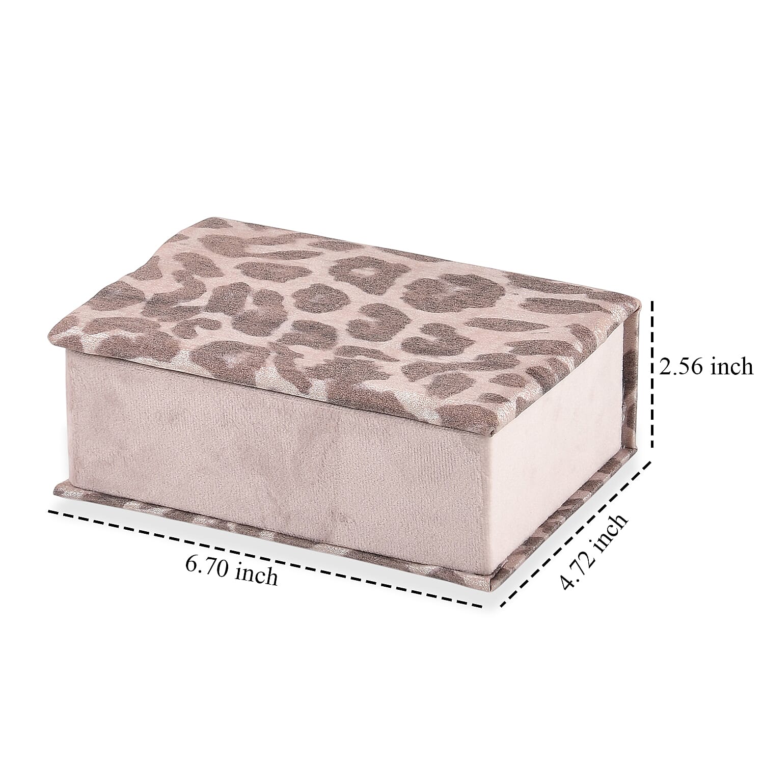 Livmore Pink and Brown Leopard Print Rectangle Jewelry Box