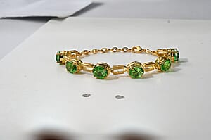 EverTrue Chartreuse Quartz (Triplet) 16.50 ctw Nature Bloom Bracelet in 18K YG Plated (6.50 In) (Ships in 10-12 Days)