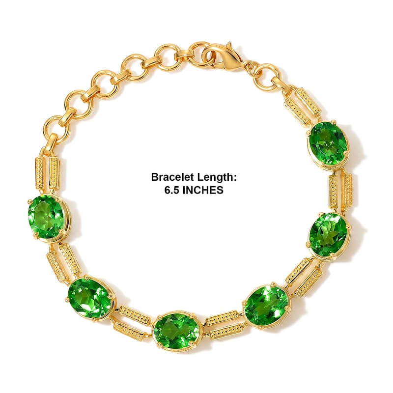 EverTrue Chartreuse Quartz (Triplet) 16.50 ctw Nature Bloom Bracelet in 18K YG Plated (6.50-8.00In)