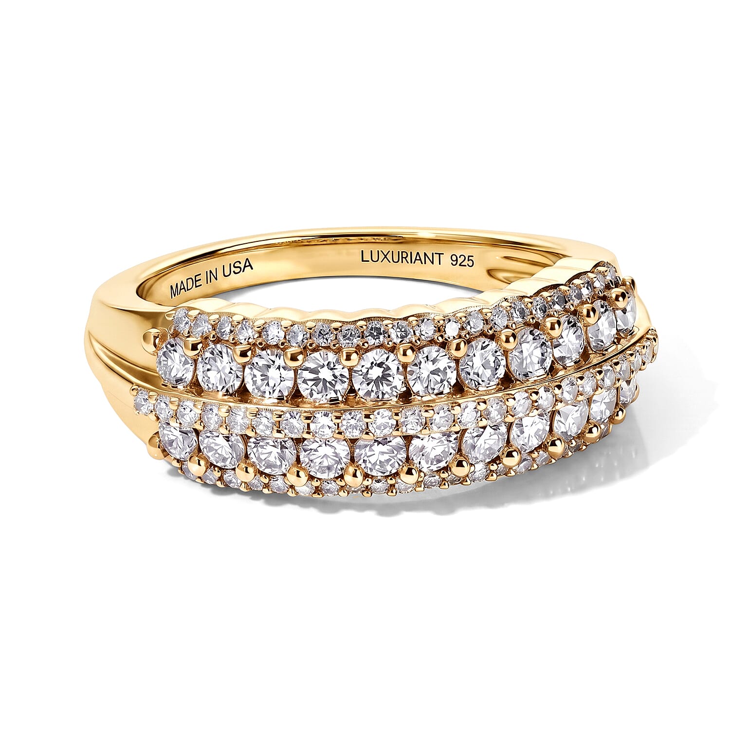 Luxuriant Lab Grown Diamond G-H SI 1.00 ctw Ring in 18K Vermeil Yellow Gold Over Sterling Silver (Size 5.0)