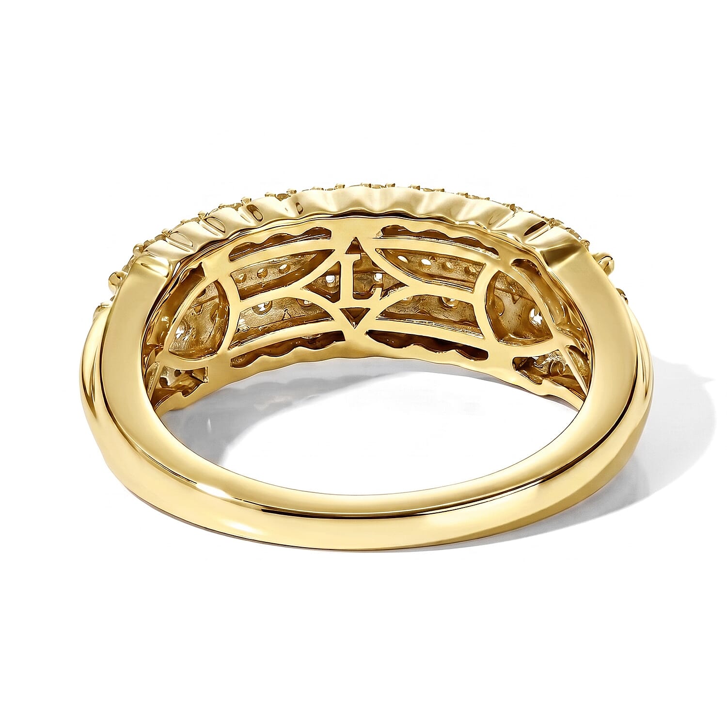 Luxuriant Lab Grown Diamond G-H SI 1.00 ctw Ring in 18K Vermeil Yellow Gold Over Sterling Silver (Size 5.0)