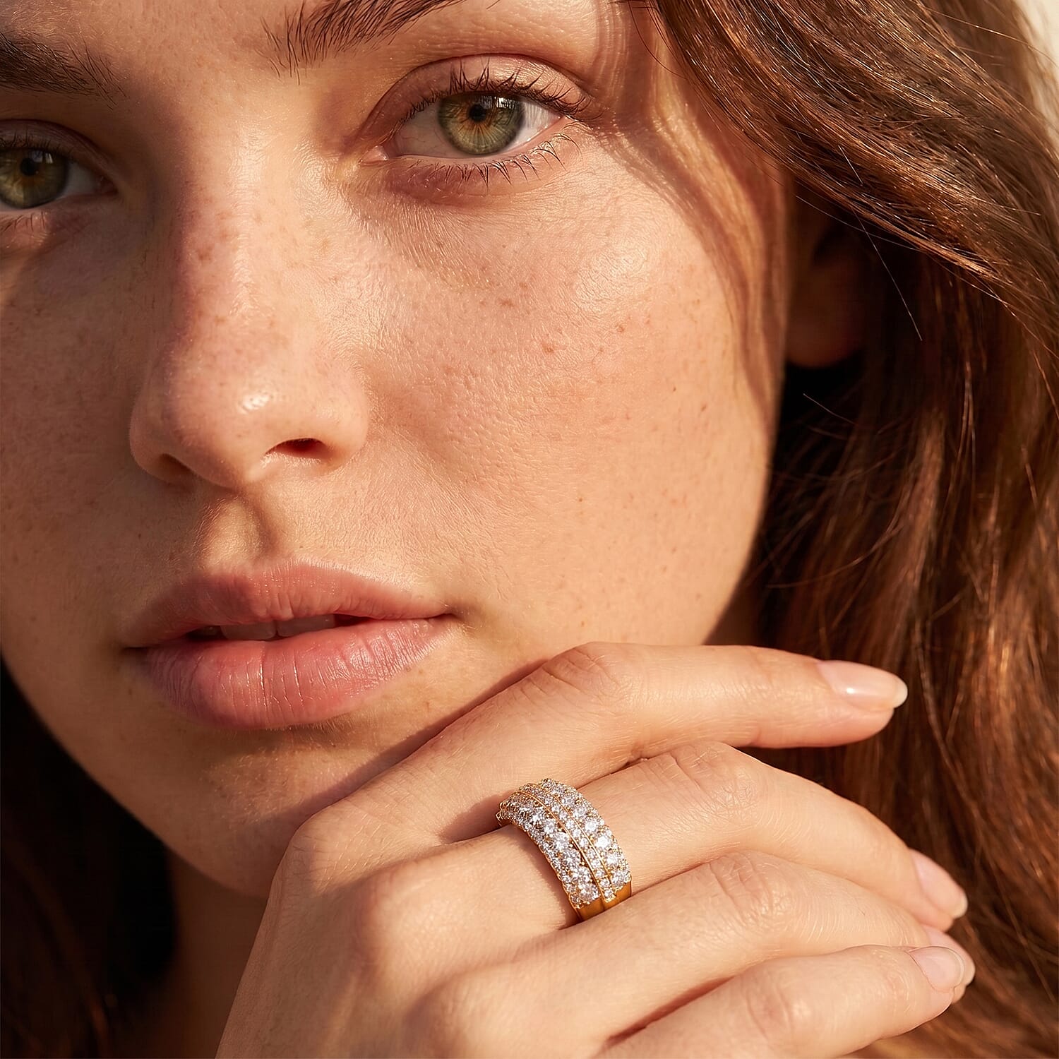 Luxuriant Lab Grown Diamond G-H SI 1.00 ctw Ring in 18K Vermeil Yellow Gold Over Sterling Silver (Size 5.0)