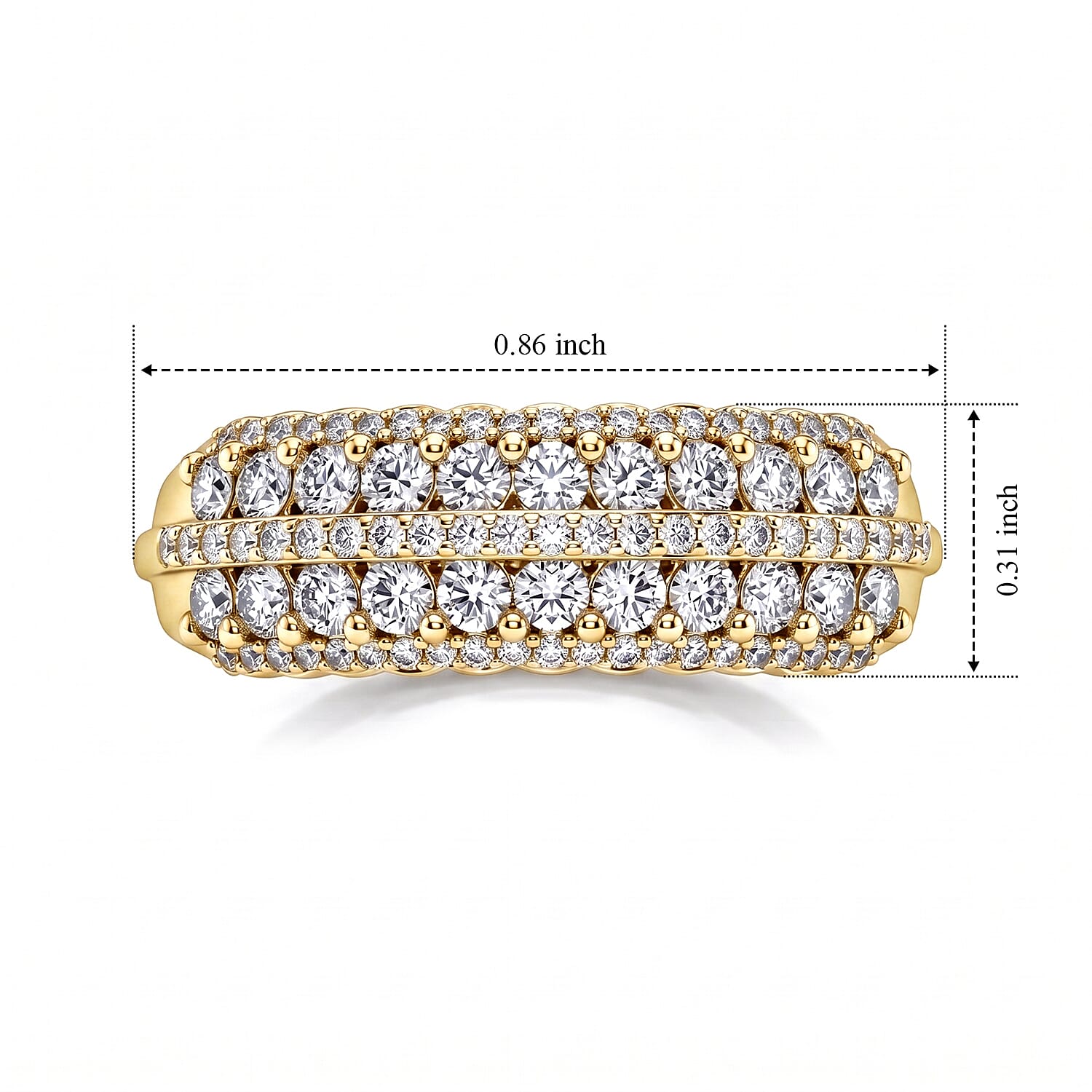 Luxuriant Lab Grown Diamond G-H SI 1.00 ctw Ring in 18K Vermeil Yellow Gold Over Sterling Silver (Size 5.0)