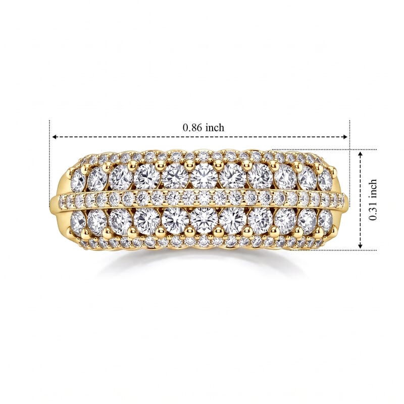 Luxuriant Lab Grown Diamond G-H SI 1.00 ctw Ring in 18K Vermeil Yellow Gold Over Sterling Silver (Size 5.0)