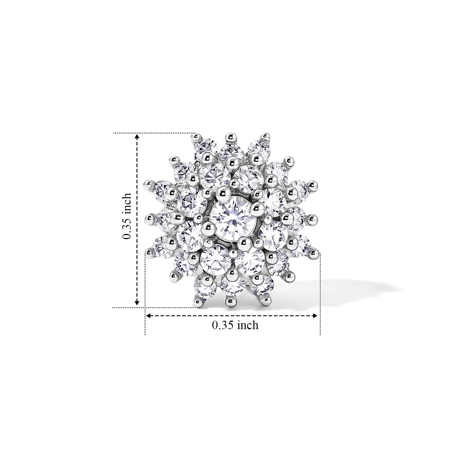 Luxuriant Lab Grown Diamond G-H SI 0.50 ctw Cluster Earrings in Rhodium Over Sterling Silver