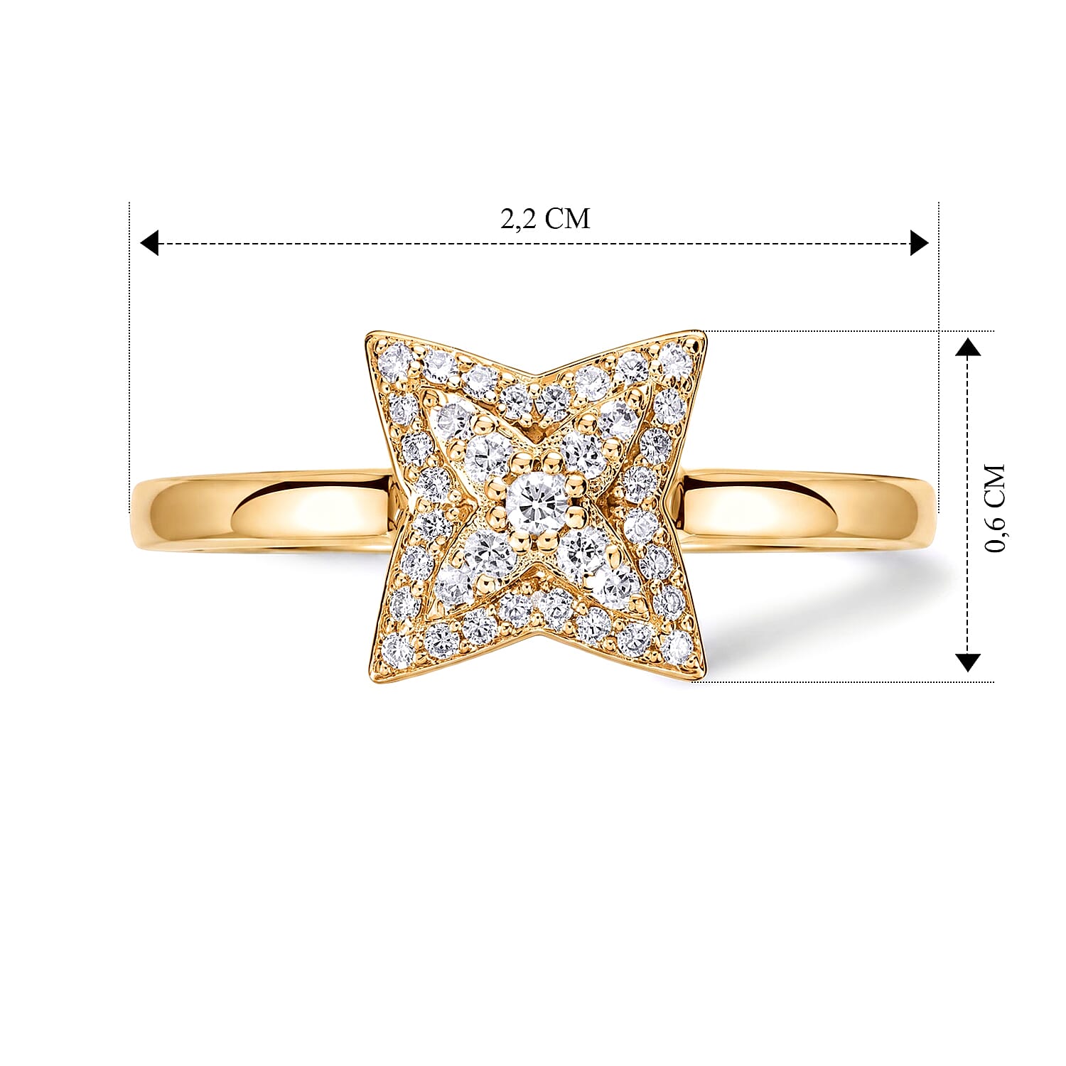 Luxuriant Lab Grown Diamond G-H SI 0.20 ctw Cluster Ring in 18K Vermeil Yellow Gold Over Sterling Silver (Size 5.0)