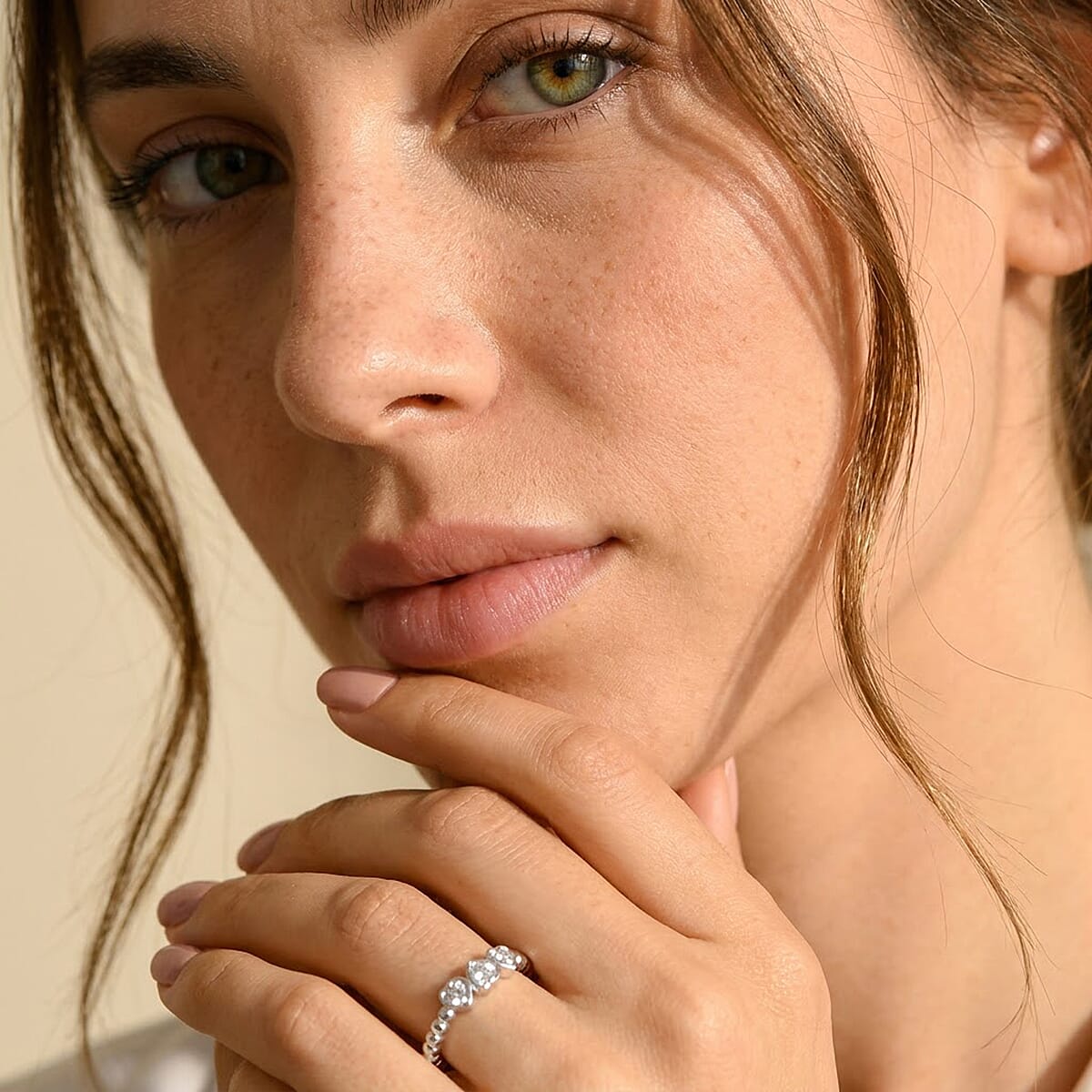 Luxuriant Lab Grown Diamond G-H SI 0.15 ctw Ring in Rhodium Over Sterling Silver (Size 10.0)