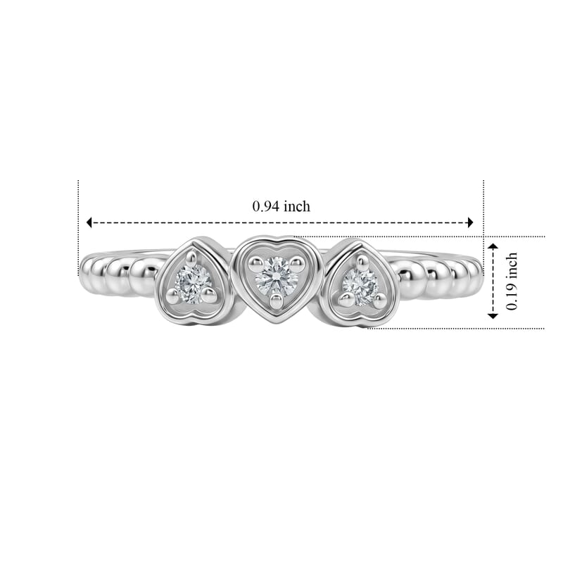 Luxuriant Lab Grown Diamond G-H SI 0.15 ctw Ring in Rhodium Over Sterling Silver (Size 10.0)