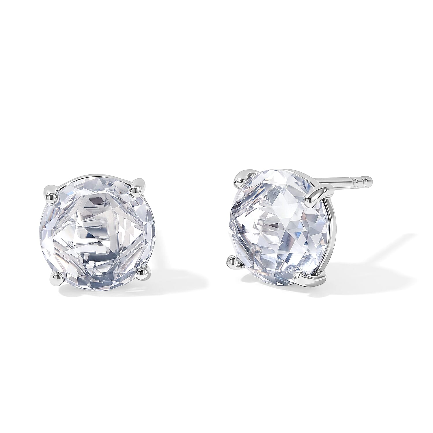 EverTrue Simulated Diamond Solitaire Stud Earrings in Platinum Bond