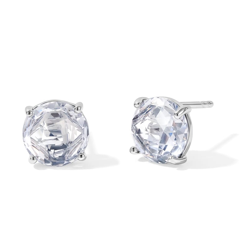 EverTrue Simulated Diamond Solitaire Stud Earrings in Platinum Bond