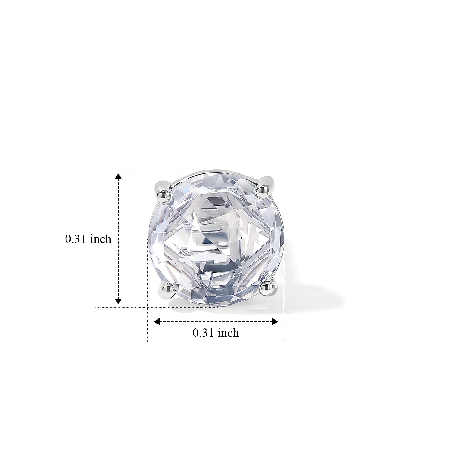 EverTrue Simulated Diamond Solitaire Stud Earrings in Platinum Bond