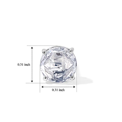 EverTrue Simulated Diamond Solitaire Stud Earrings in Platinum Bond