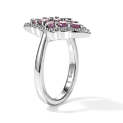 EverTrue Simulated Orchid Diamond Ring in Platinum Bond (Size 5.0)