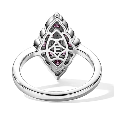 EverTrue Simulated Orchid Diamond Ring in Platinum Bond (Size 5.0)