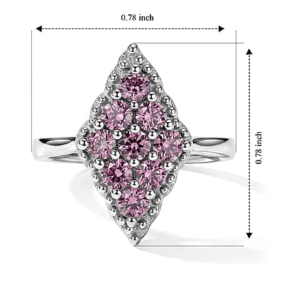 EverTrue Simulated Orchid Diamond Ring in Platinum Bond (Size 5.0)