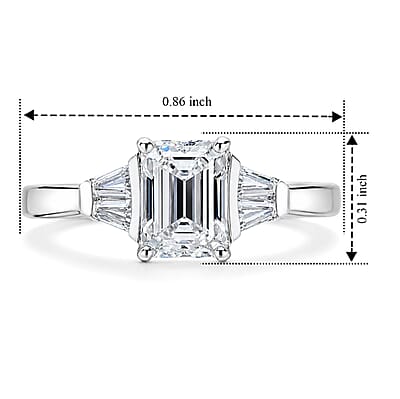 EverTrue Moissanite 1.30 ctw Ring in Platinum Bond (Size 7.0)