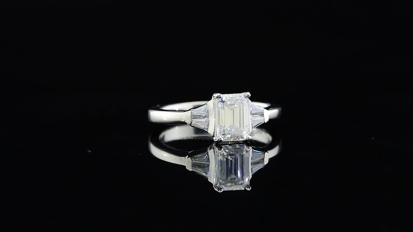 EverTrue Moissanite (Oct 7x5mm) Ring in Platinum Bond (Size 10.0) 1.30 ctw