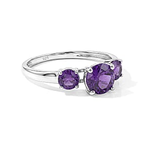 Amethyst 1.55 ctw Ring in Sterling Silver (Size 7.0)