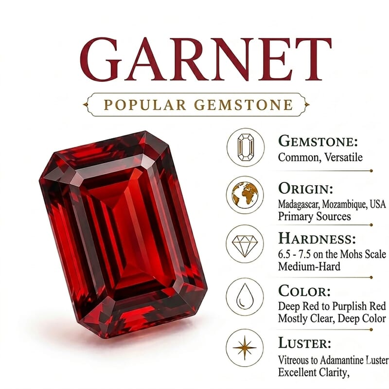 Mozambique Garnet and Simulated Diamond 1.15 ctw Ring in Sterling Silver (Size 8.0)