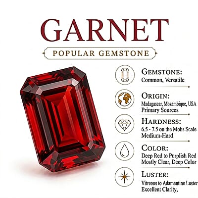 Mozambique Garnet and Simulated Diamond 1.15 ctw Ring in Sterling Silver (Size 10.0)