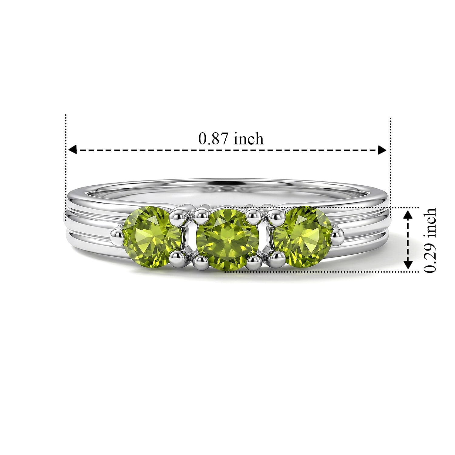 Hebei Peridot 0.25 ctw Ring in Sterling Silver (Size 7.0)