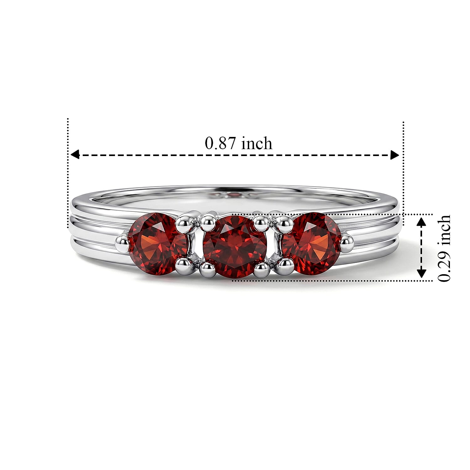 Mozambique Garnet 0.25 ctw Ring in Sterling Silver (Size 7.0)