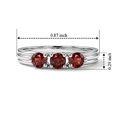 Mozambique Garnet 0.25 ctw Ring in Sterling Silver (Size 8.0)
