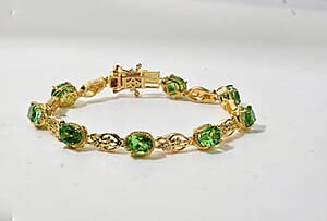 EverTrue Chartreuse Quartz (Triplet) 12.00 ctw Nature Bloom Bracelet in 18K YG Plated (6.50 In) (Ships in 10-12 Days)
