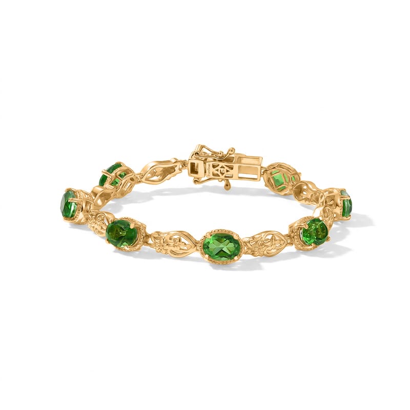 EverTrue Chartreuse Quartz (Triplet) 12.00 ctw Nature Bloom Bracelet in 18K YG Plated (6.50 In)