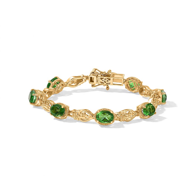 EverTrue Chartreuse Quartz (Triplet) 12.00 ctw Nature Bloom Bracelet in 18K YG Plated (6.50 In)