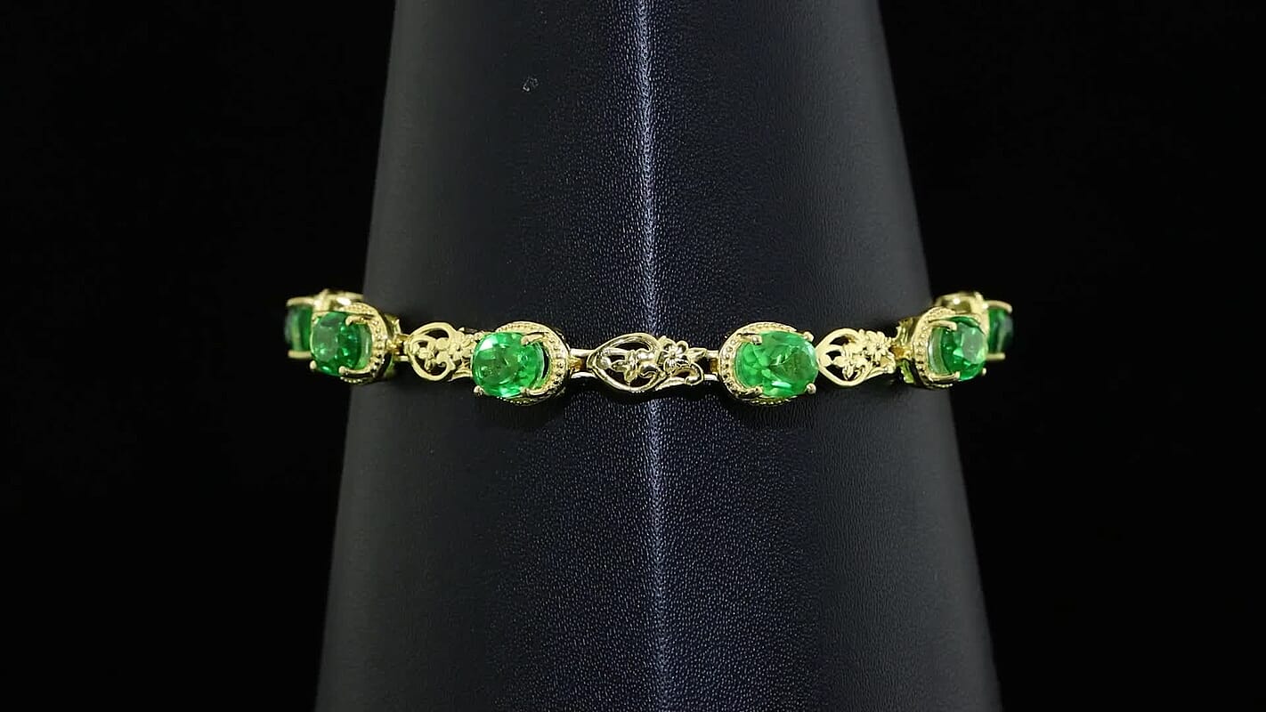 EverTrue Chartreuse Quartz Nature Bloom Bracelet in 18K YG Plated (6.50 In) 10.50 ctw