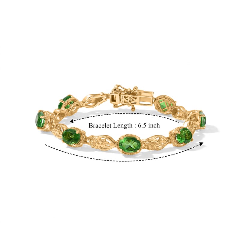 EverTrue Chartreuse Quartz (Triplet) 12.00 ctw Nature Bloom Bracelet in 18K YG Plated (6.50 In)