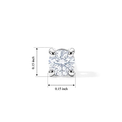 SGL Certified D'Joy Lab Grown Diamond I3 0.25 ctw Earrings in Rhodium Over Sterling Silver