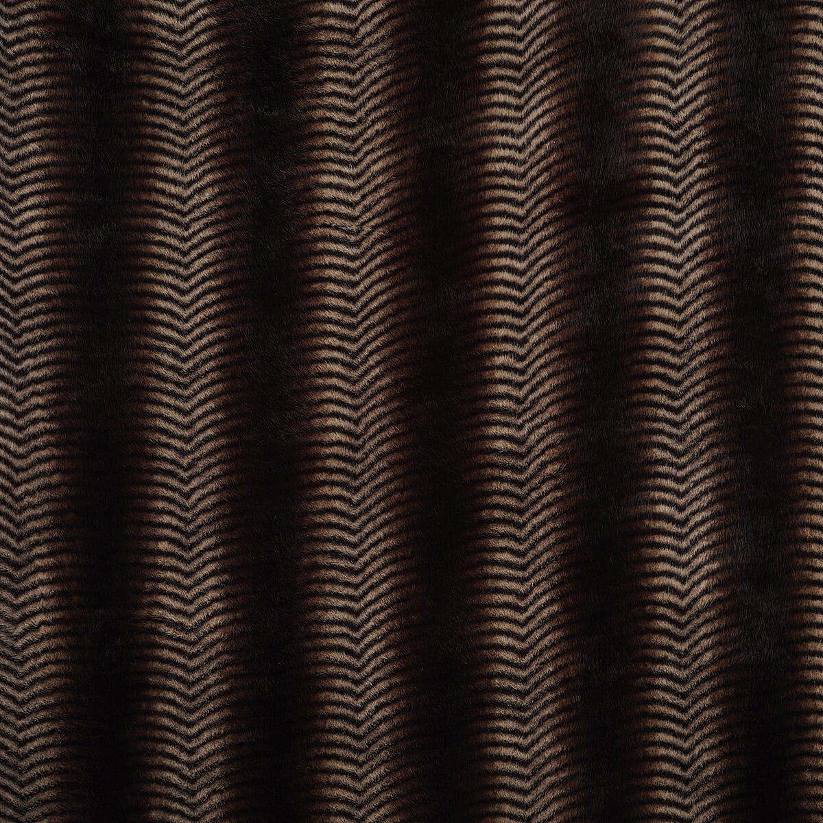 Livmore Black Brown Double Layer Stripe Print Blanket