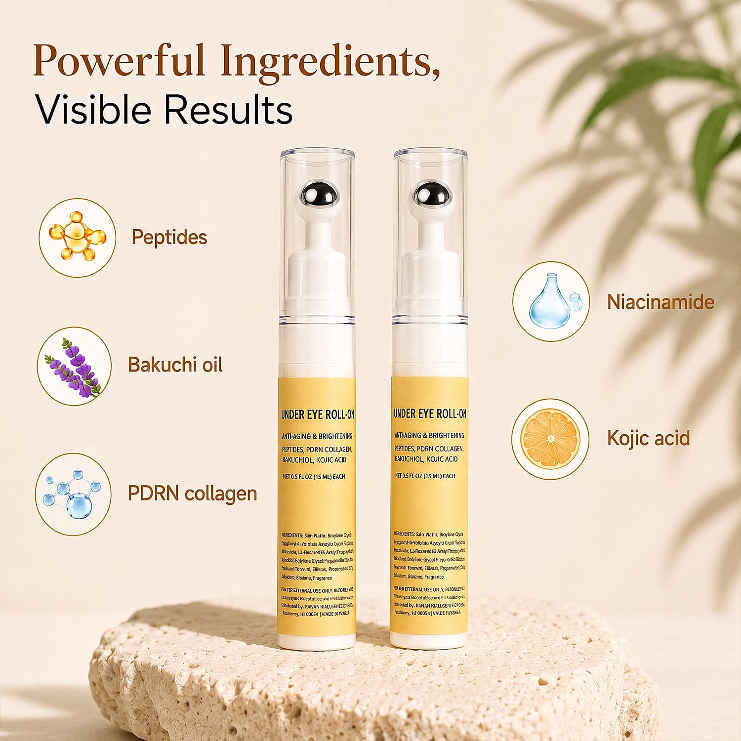 Marigold and Lotus Set of 2 Anti-Aging and Brightening Peptide Collagen 0.50oz