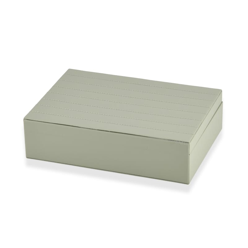 Livmore Green Faux Leather Stitching Surface Jewelry Box