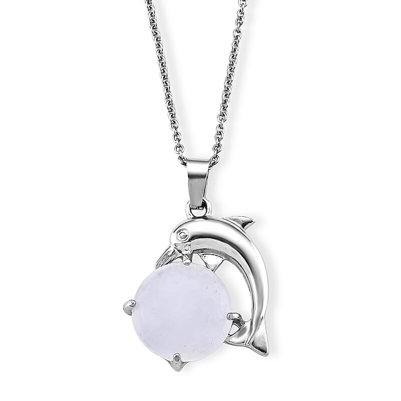 Austrian White Crystal 18.00 ctw Koi Fish Pendant in Silvertone with Stainless Steel Necklace (20 Inches)