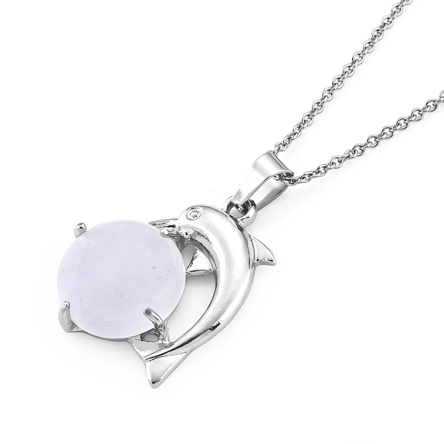 Austrian White Crystal 18.00 ctw Koi Fish Pendant in Silvertone with Stainless Steel Necklace (20 Inches)