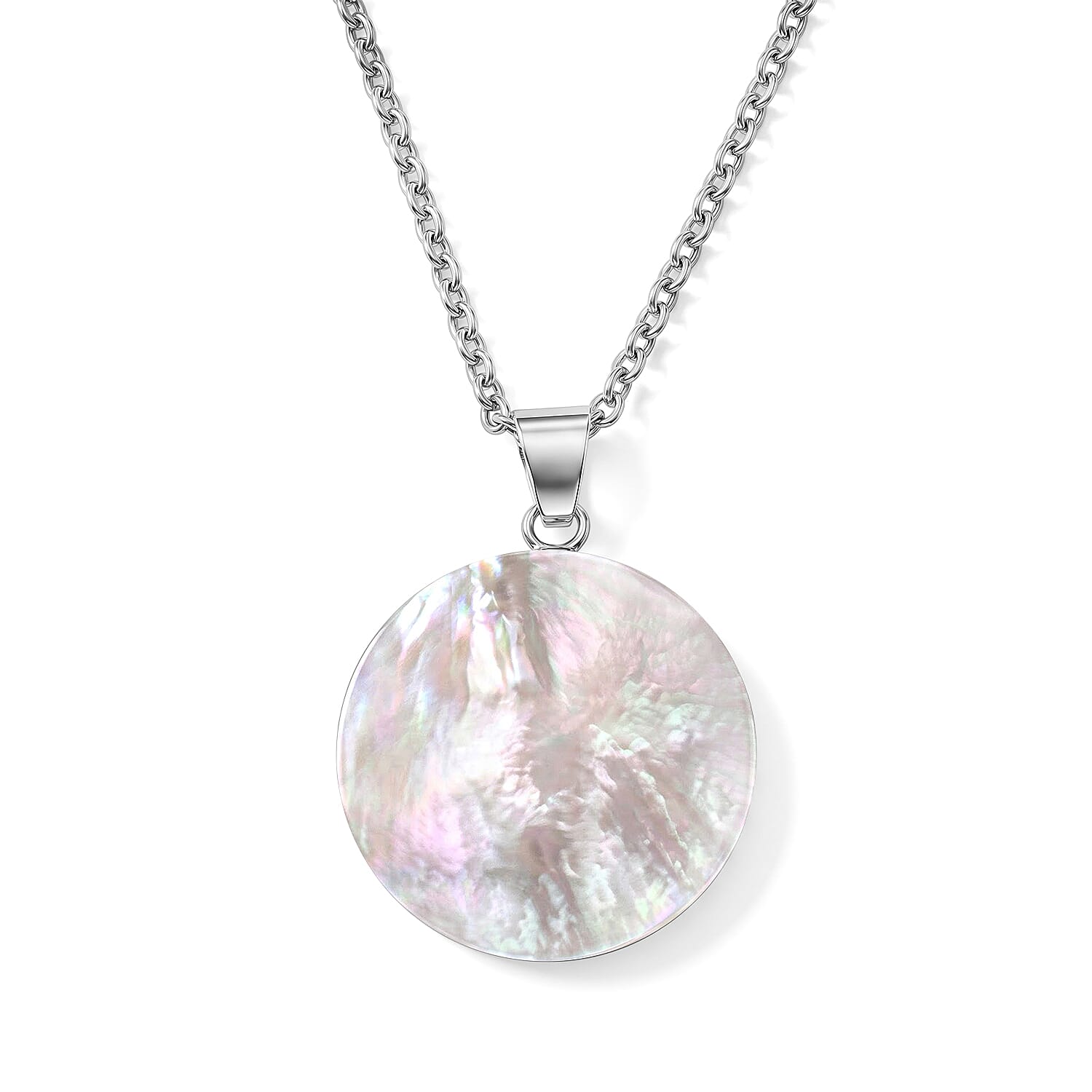 Bali Legacy Mother Of Pearl Round Pendant without Chain in Sterling Silver