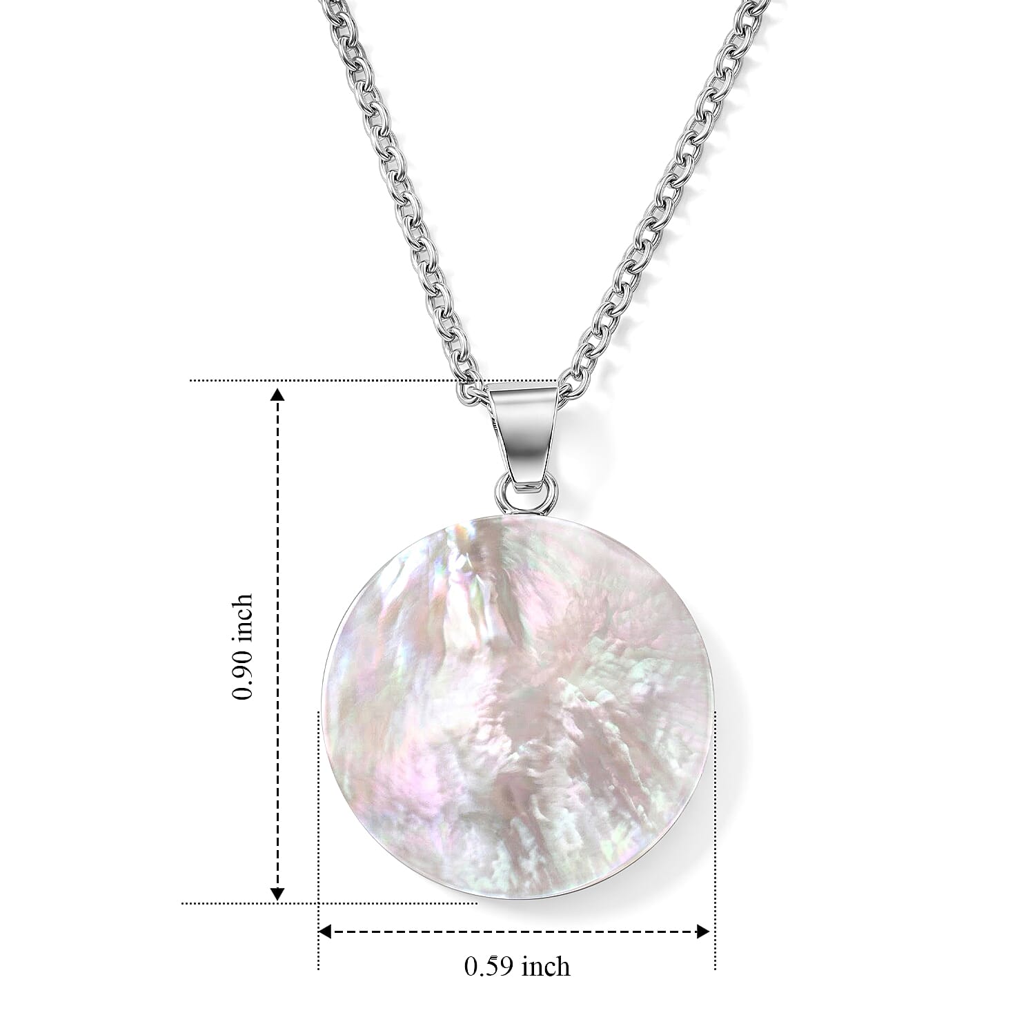 Bali Legacy Mother Of Pearl Round Pendant without Chain in Sterling Silver