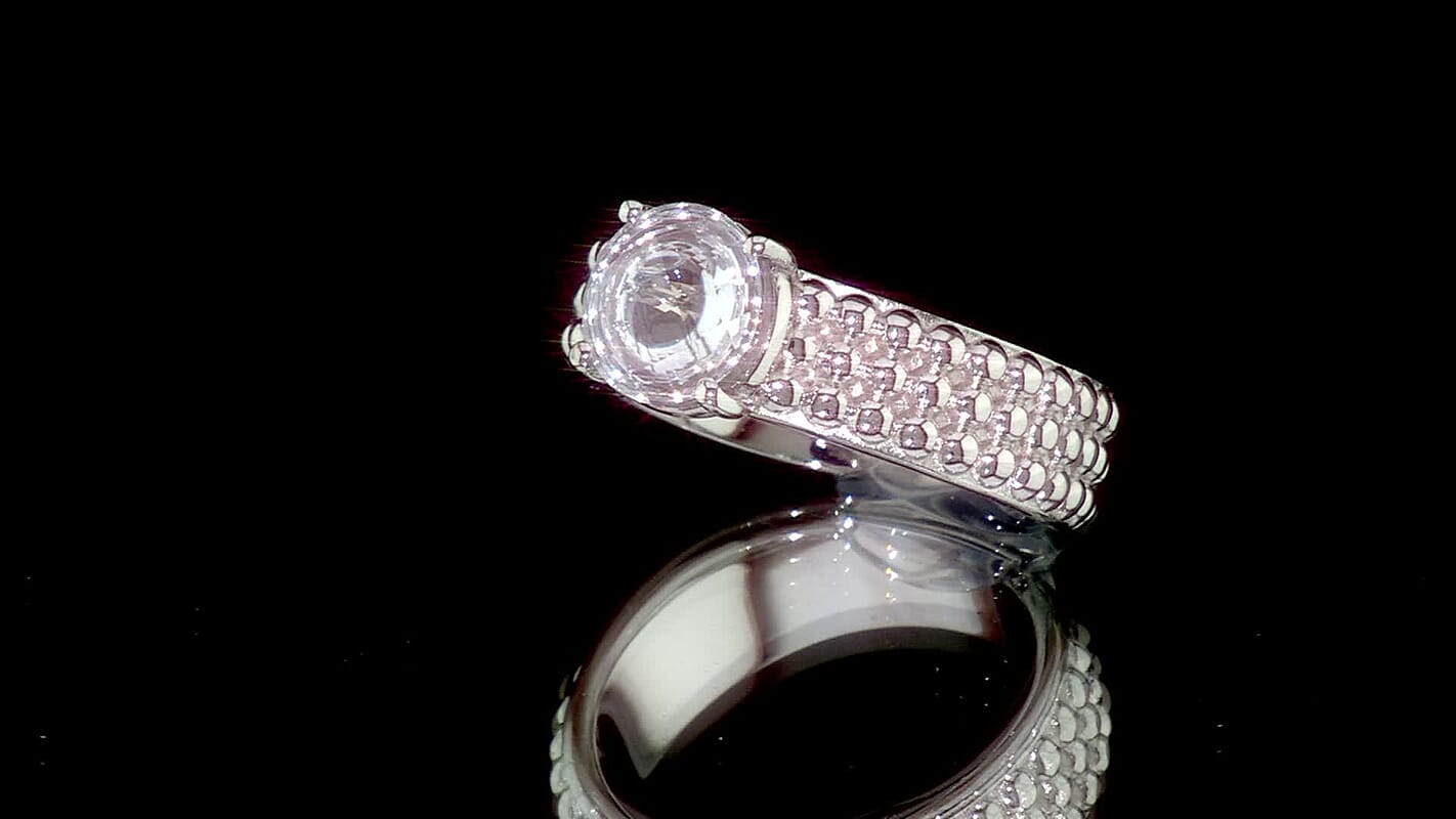 EverTrue Simulated Diamond Solitaire Ring in Platinum Bond (Size 10.0)