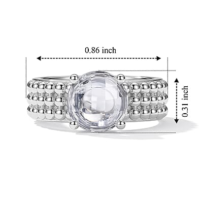 EverTrue Simulated Diamond Solitaire Ring in Platinum Bond (Size 5.0)