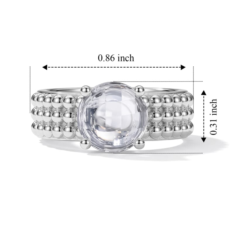 EverTrue Simulated Diamond Bubble Brilliance Ring in Platinum Bond (Size 5.0)
