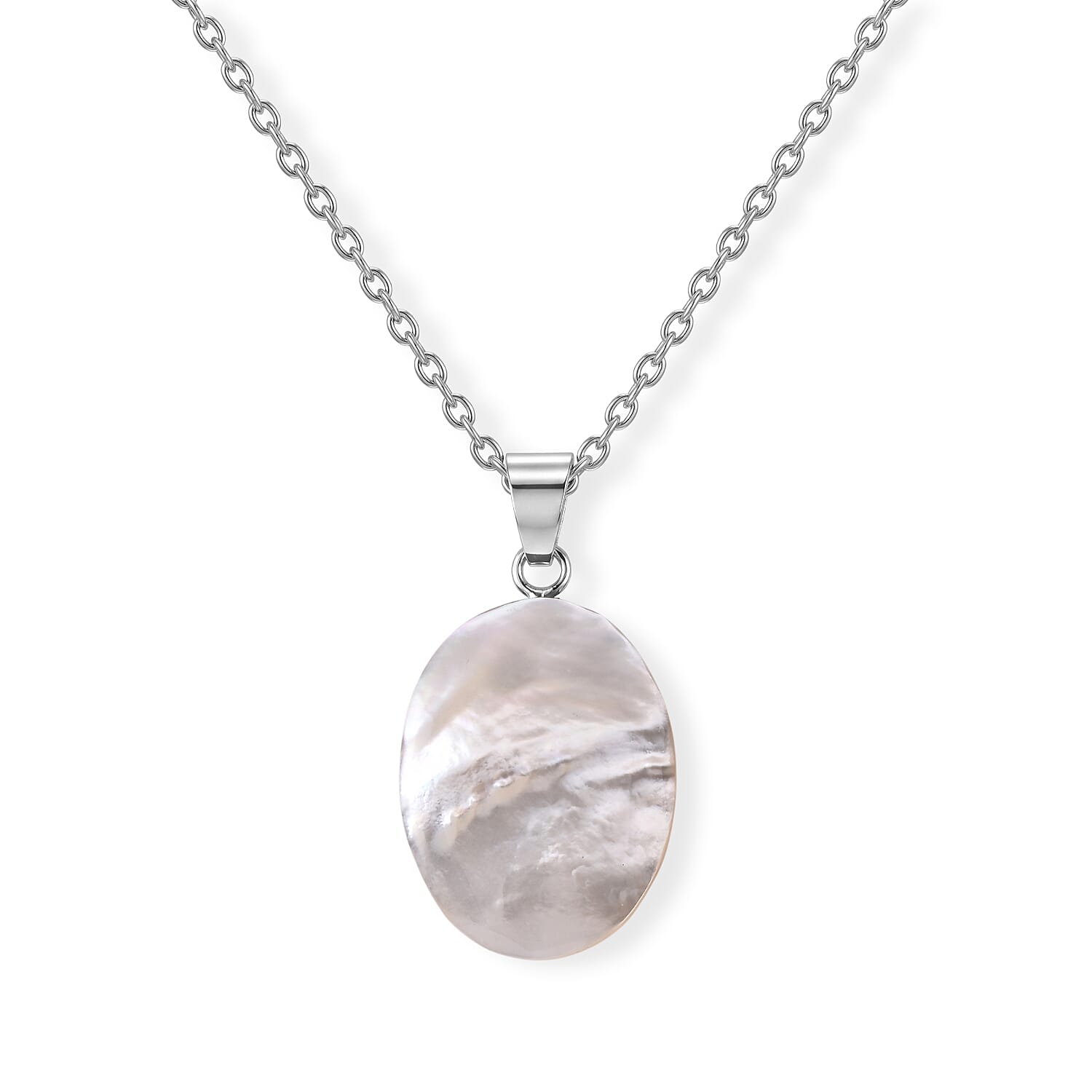 Bali Legacy Mother Of Pearl Oval Pendant without Chain in Sterling Silver