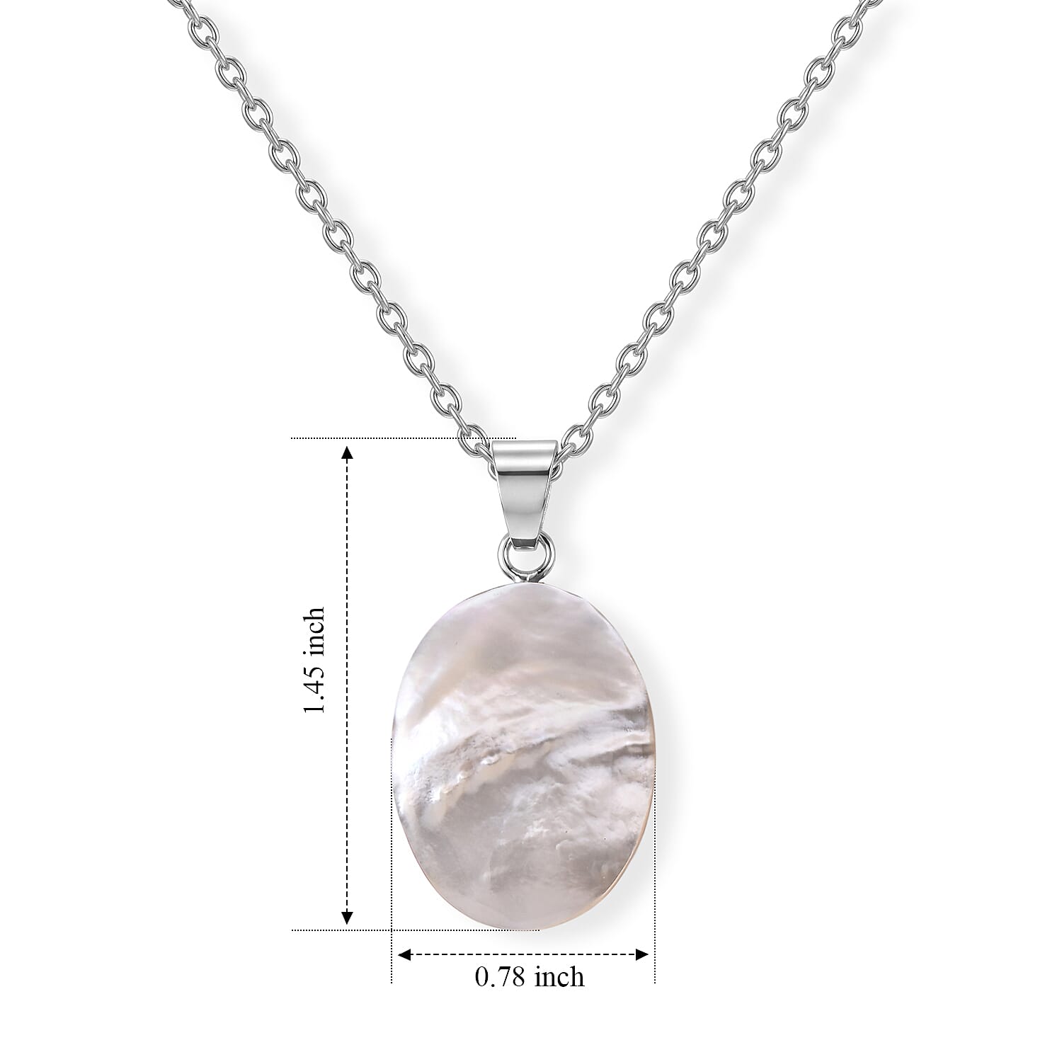 Bali Legacy Mother Of Pearl Oval Pendant without Chain in Sterling Silver