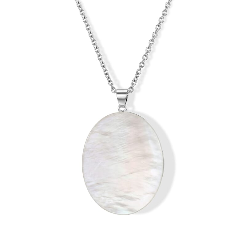 Mother Of Pearl Pendant without Chain in Sterling Silver