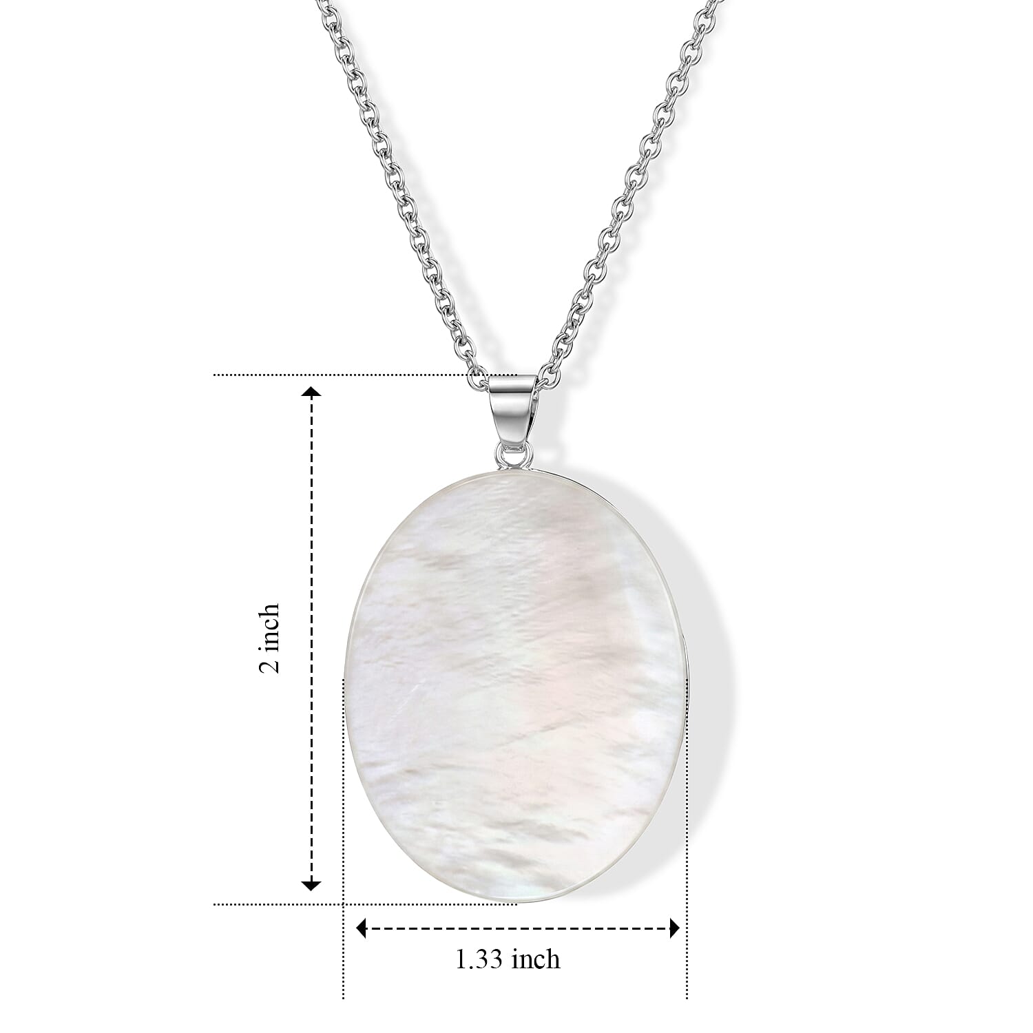 Mother Of Pearl Pendant without Chain in Sterling Silver