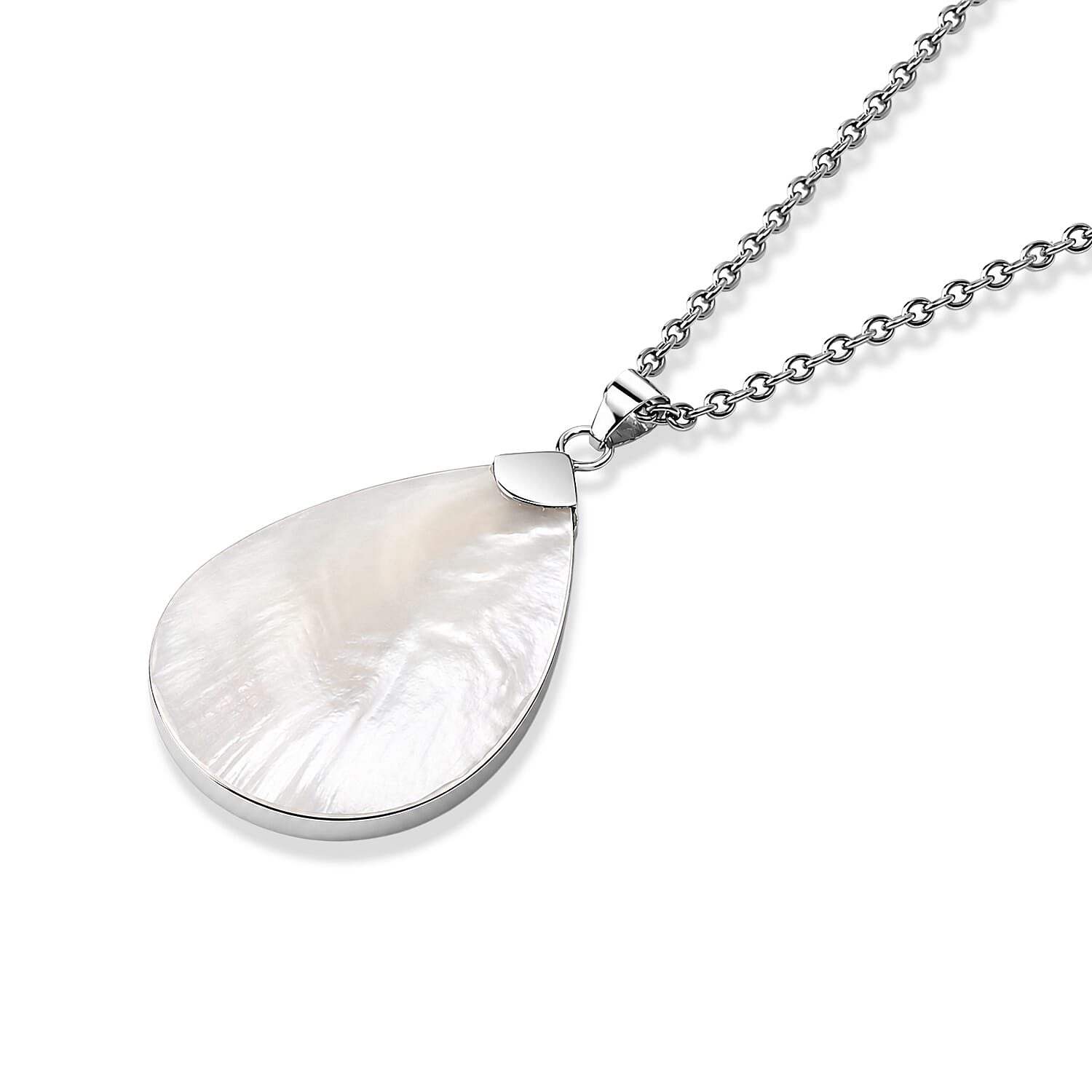 Bali Legacy Mother Of Pearl Teardrop Pendant without Chain in Sterling Silver