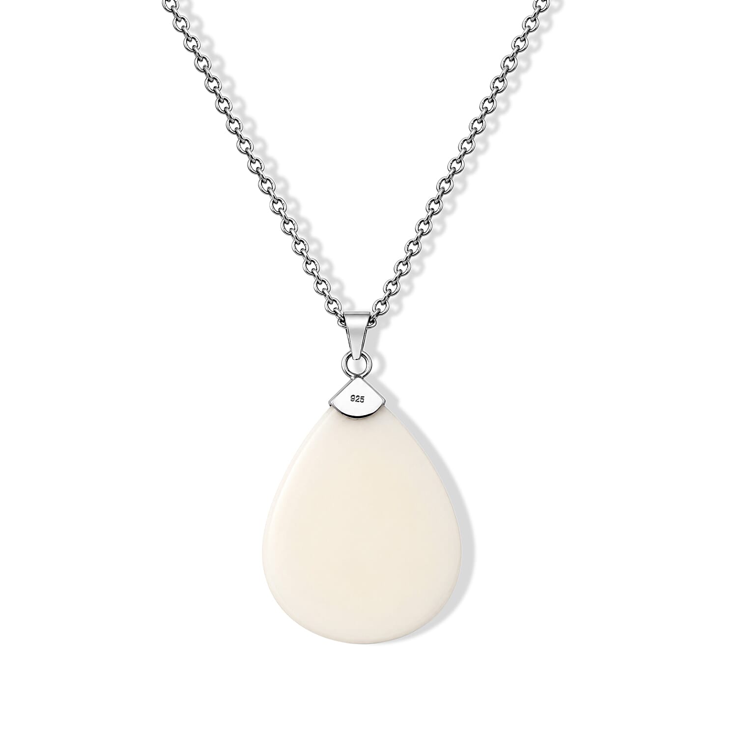 Bali Legacy Mother Of Pearl Teardrop Pendant without Chain in Sterling Silver