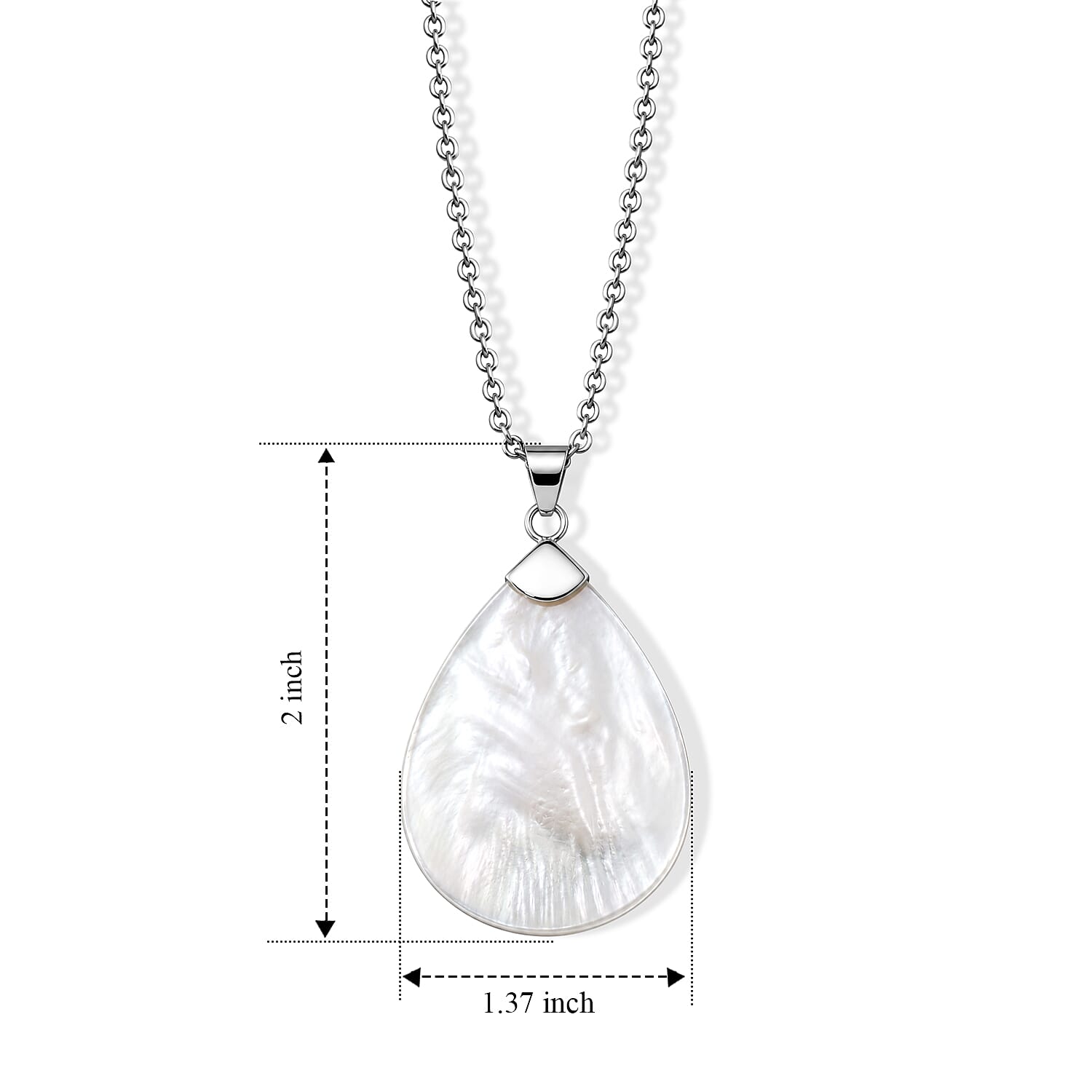 Bali Legacy Mother Of Pearl Teardrop Pendant without Chain in Sterling Silver